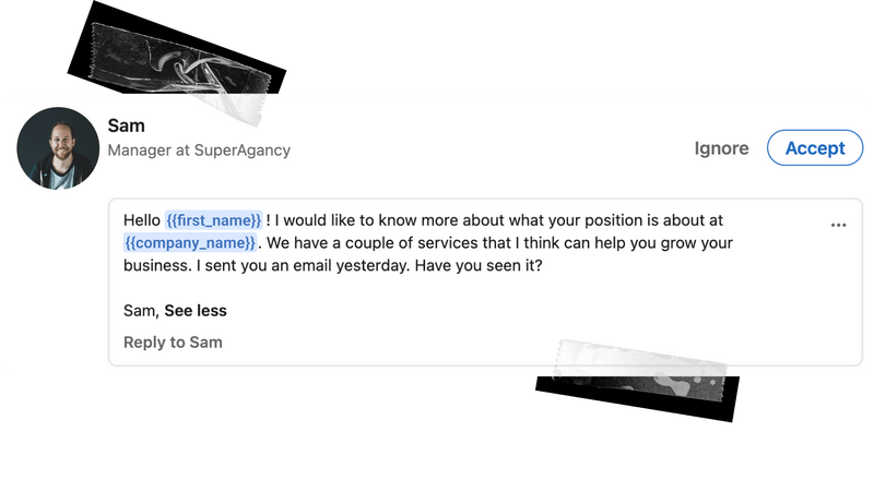 His 1st Linkedln message: