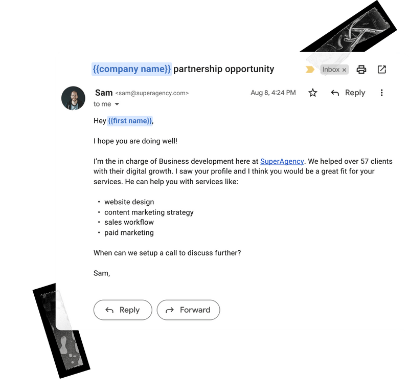 Here is his 1st email:
